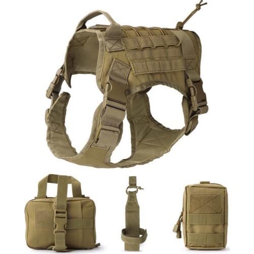 1000D Nylon Outdoor Hunting Dog Vests Adjustable Military Tactical Dog Molle Vest Pet Dog Training Vest Harness