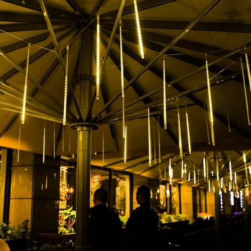 30/50cm 8pcs Meteor Shower Lights Christmas Decor Fairy Lights Holiday Lighting Led String Light Garland Garden Park Decoration