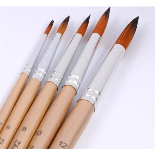 1 Set of 5Pcs Multi-function Nylon Paintbrush Paint Brush Painting Tool for Watercolor Painting Oil Painting