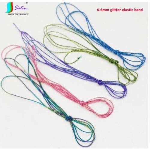 500 Meters Crafts Clothes Sew Decoration Gift packing Coat Tag Material Thin 0.6mm Glitter Round Elastic Band A0686L