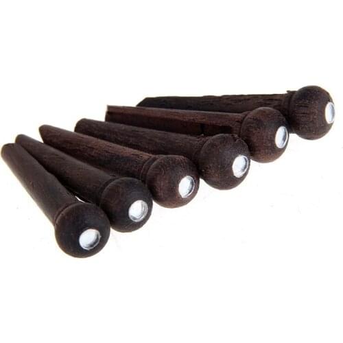 6pcs Rosewood Guitar Bridge Pins End Pin Set
