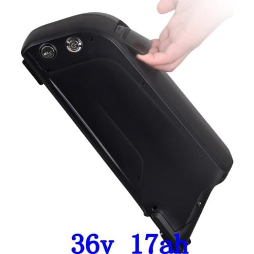 US EU Free Tax 36V 500W Down tube bicycle battery 36V 17AH with USB Port Use Panasonic 3400mah cell with15A BMS and 2A charger