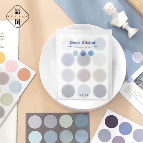 Journamm 210pcs dot Orange Tea color scrapbook album photo wall journal project making happy card decoration sealing stickers