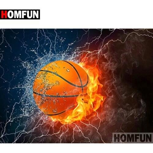 HOMFUN "Basketball scenery" Diamond Painting 5D Full Square/Round Drill Home Decor DIY Diamond Embroidery Cross Stitch A19925