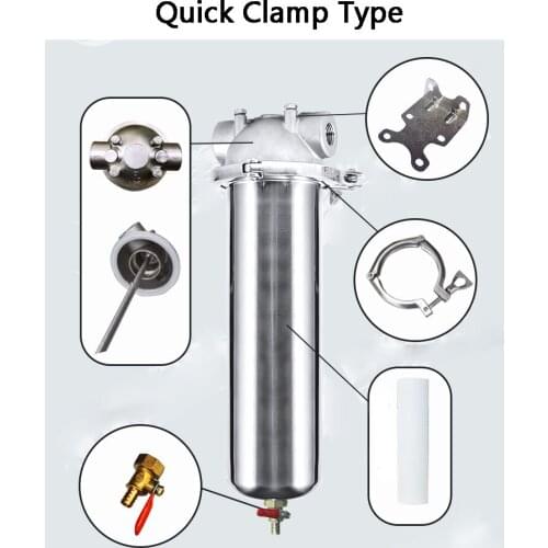 Household Pipe Front Filter SS304 Water Tap Pipe Central Water Purifier Pre-filter Screw Thread/Quick Clamp DN15/DN20/DN25