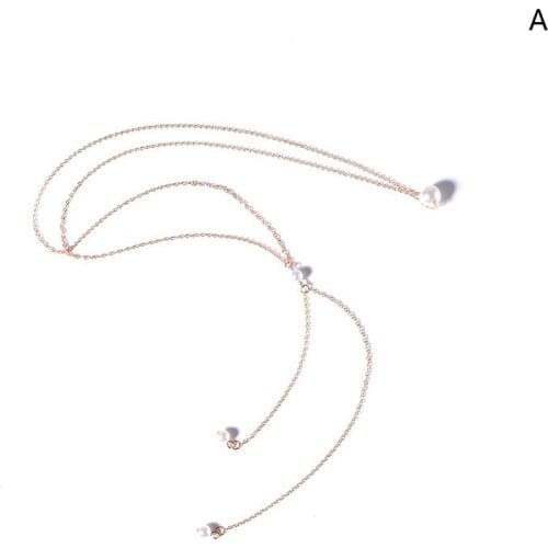 Wedding Bridal Backdrop Necklace Simulated Pearls Back Chain For Women Bikini Body Chain Backless Dress Accessories