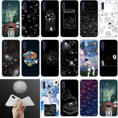 Case Space Moon Astronaut Black White For Xiaomi cc9 Pro cc9e Mi 9 8 a2 a3 lite 9se 9pro Note 10 5X 6X a1 F1 cases