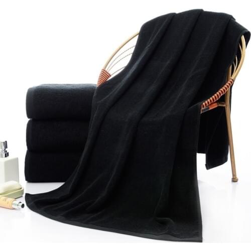 Turetrip Black Bath Towel 100% Cotton Soft Towel For Bathroom Machine Washable Extra Large Bath Sheet Salon Beauty Face Towel