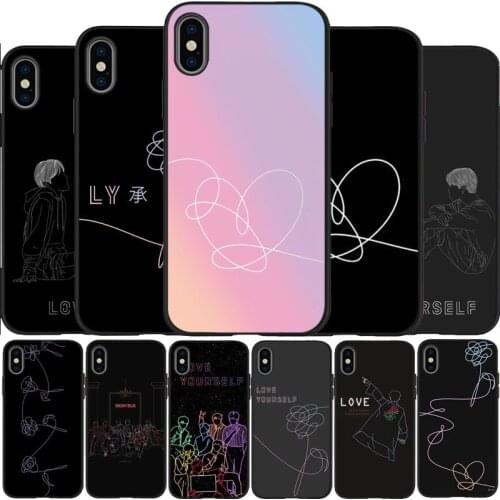 Love Yourself Art Black Silicone Phone Case For IPhone 12 Mini 11 Pro Max XR XS XSMax X 5 5S SE 2020 6 7 8 Plus TPU Cover