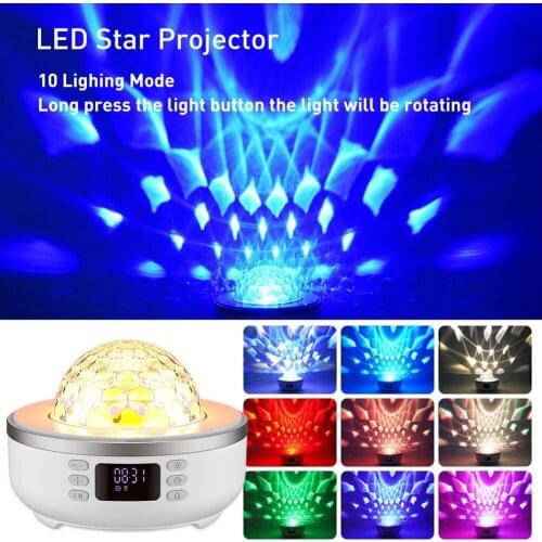Colorful K5 Bluetooth Speaker Projection Lamp Alarm Clock LED Table Desk Night Light for Christmas Party Bedroom Decoration