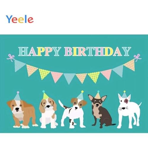 Dog Family Newborn Baby birthday Part Green Photophone Backdrop Photography Custom Photographic Background For Photo Studio