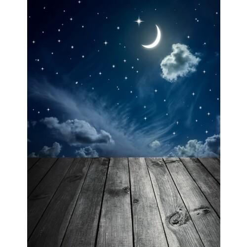 Photography Backdrops Twinkle Star Night Sky Wooden Floor Vinyl Backgrounds for Photo Studio Customized Background Photophone