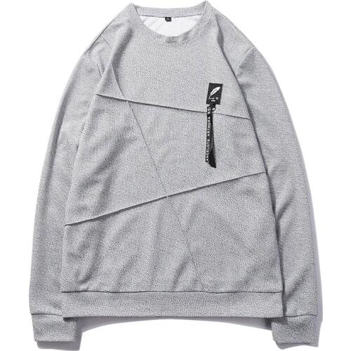 Cotton solid color men fashionable sweatshirt round neck gym hoodies men male couple loose streetwear pullover hoodies harajuku