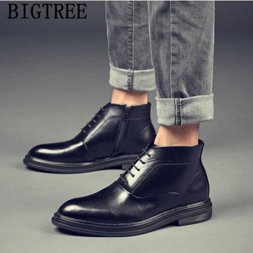 Italian Mens Dress Boots Luxury Brand Men Leather Boots Black Shoes Ankle Boots Men Designer Shoes Zapatillas Mujer Casual Buty