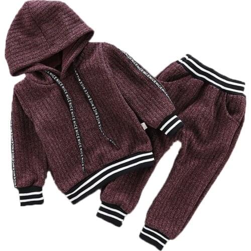 Boys Clothing Sets 2020 Boys Girls Hooded Sweatshirt Coats Pants Suit Baby Kids Sports Clothes Children Tracksuit Clothes Set