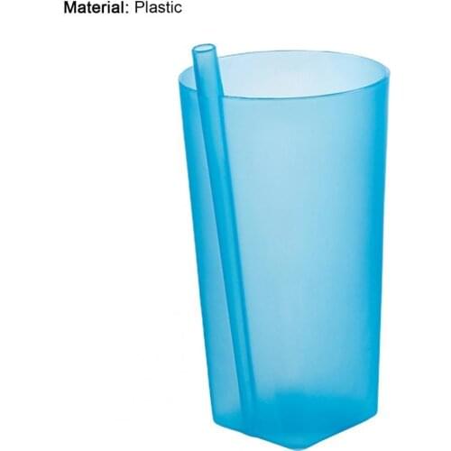 360ML/420ML Solid Color Creative Children Water Cup with Straw Multifunctional Plastic Kids Water Sippy Mug Baby Drink Cup