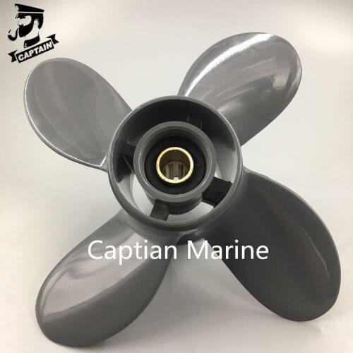 Boat Propeller 4 Blades 9 1/4X11 Fit Yamaha and Honda Outboard 9.9HP F9.9 15HP F15C F15 F20 BF8D/BF9.9D BF9.9/BF15A BF15D/BF20