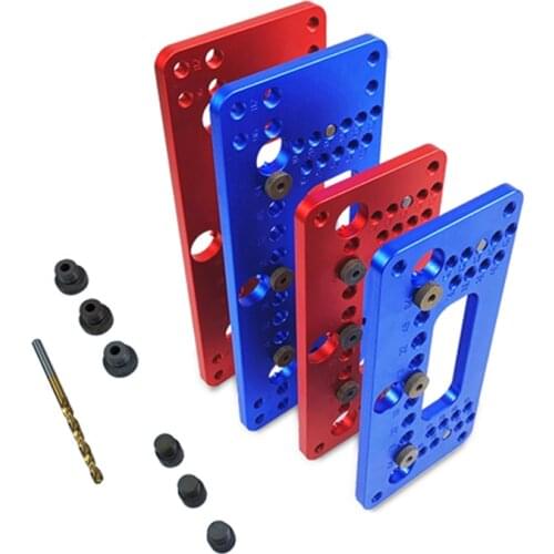 Wood Door handle Locator puncher Woodworking Aluminum Alloy Pocket Jig Wardrobe Door Cabinet Positioner Drill Guide Sleeve