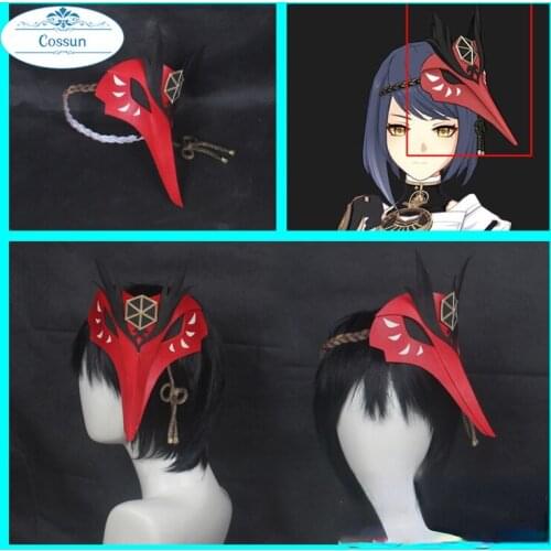 Game Genshin Impact Kujou Sara Mask Headwear Head accessory Cosplay CostumeHalloween