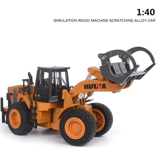 High simulation alloy engineering vehicle model, 1: 40 simulation wood machine scratching alloy car, toy vehicles, free shipping