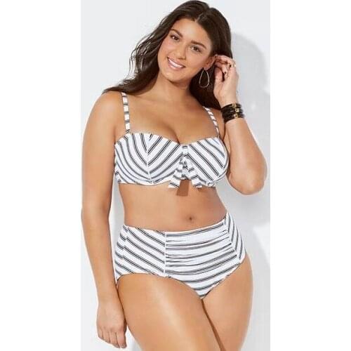 Ms. 2020 plus fat plus size split and mix and match sexy floral high waist bikini swimsuit new