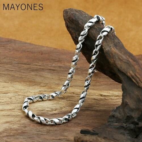 5mm width Thick Name Custom Necklace 100% 925 Sterling Silver fashion Jewelry Men Women Bamboo Rope Chain Necklace Pendant 2019