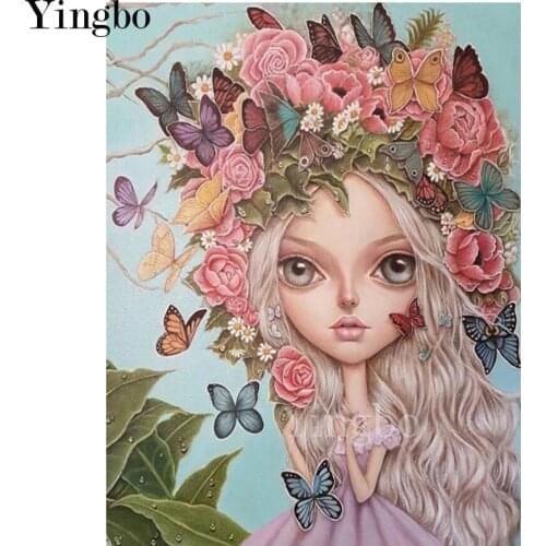 New 5D Diamond Embroidery Mosaic Big Eyes Doll Cartoon Girl Diamond Paintings Full Square Round Drill Stitch Cross Rhinestone