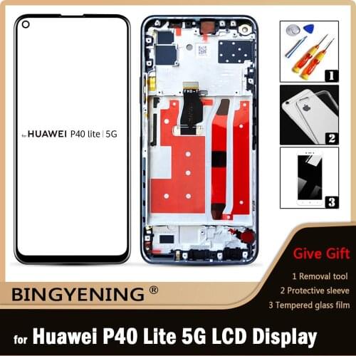 Original For Huawei P40 Lite 5G/Nova 7 SE CDY-NX9A LCD Display Touch Screen Digitizer Assembly For 6.5'' Honor 30S With Frame