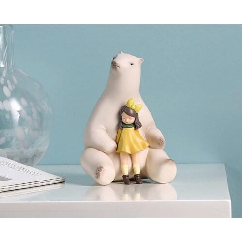 European Plastic Statue Living Room Decorative Figurines Cute Girl Creativity Statues Modern Home Decoration Accessories