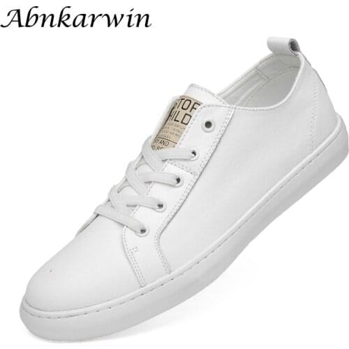 Autumn Genuine Leather Sneakers White Shoes Men Casual Fashion Summer Dropshipping