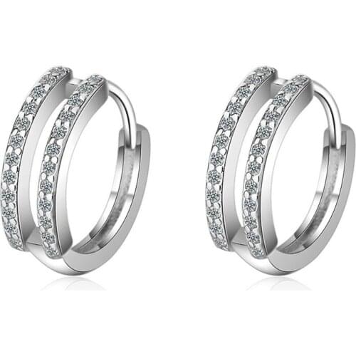 Pandach 2020 New Authentic 925 Sterling Silver Zircon Stud Earrings New Design For Women Party Jewelry Gift CME419