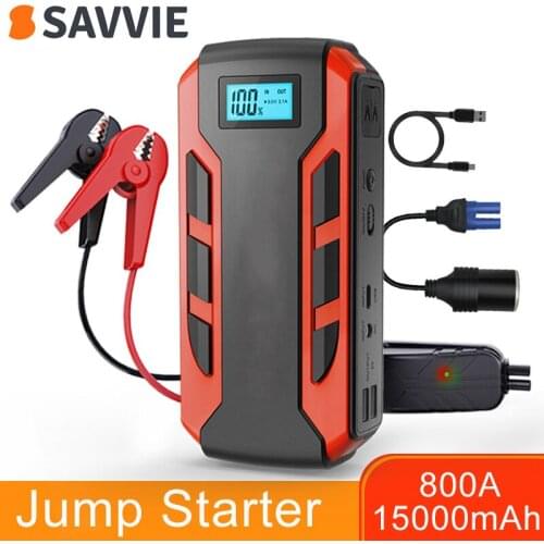 Savvie 15000mah 800A Power Bank Portable Battery Booster Charger 12V Starting Device Diesel Car Jump Starter