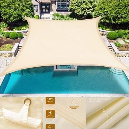 DH Awning Waterproof Shade Sail Outdoor Rectangular Shade Sail Garden Terrace Awning Swimming Pool Sail Beach Carport