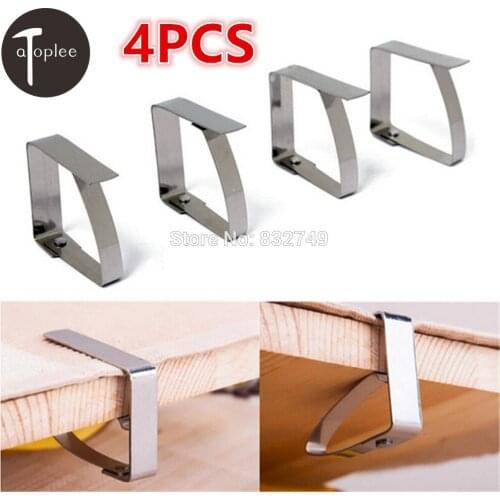 4PCS Stainless Steel Tablecloth Clip Clamp Tables Holder Tablecloth Clamps For Party Picnic Wedding Prom Useful Clips
