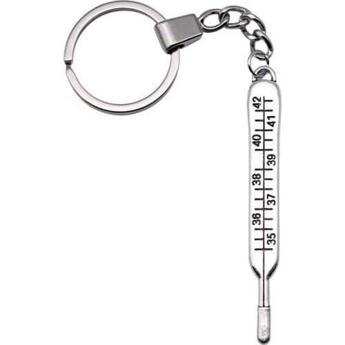 1 Piece Jewelry Car Key Chain Party Gift Keychains 9x71mm Thermometer Charms Key Rings