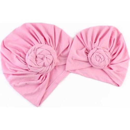 2pcs New Mommy and Me Hijab Muslim Turban Ear Cap Pleated Headwear Yoga Headband Bandanas Head Toddler Infants Beanies Fold Cap