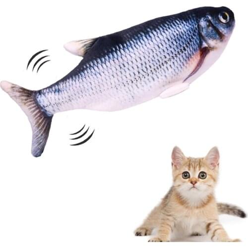 30CM Electric Cat Fish Toys 3D USB Simulation Moving Tail Fish Toy Pet Interactive Catnip Chew Playing Toy