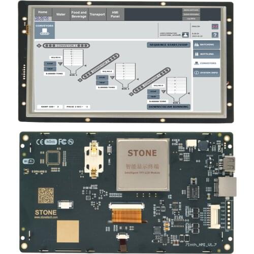10.1 Inch HMI LCD Display Module With Touch Screen & RS232 RS485 TTL UART Port STVI101WT-01