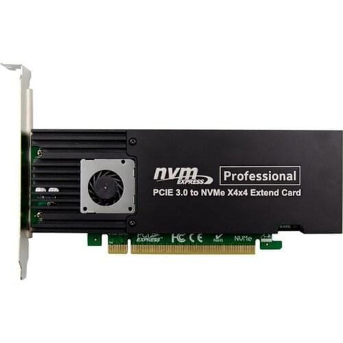 HOT-PCI-E 3.0 X16 ASM2824 to X4X4 NVMe M.2 M KEY SSD Adapter Expansion Card for Miner BTC Mining