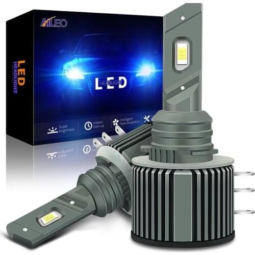 AILEO Car headlight bulb High beam DRL Kits H15 LED Canbus Mini 12V Conversion Driving Light 6000K White For VW Audi BMW Benz