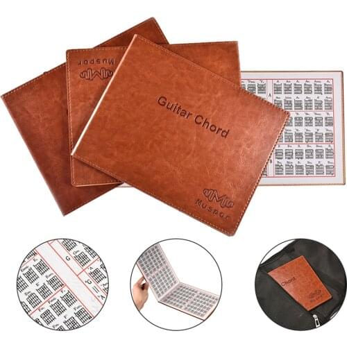 Guitar Chord Book PU Leather Cover 6 String Folk Vintage Paperback Guitar Chords Tablature Guitarra Finger Exercise Sheet