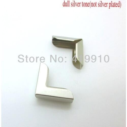 Free Shipping-50PCs Silver Tone Book Scrapbooking Albums Menus Folders Corner Protectors(Fit 7mm thick) 28x20mm J1730