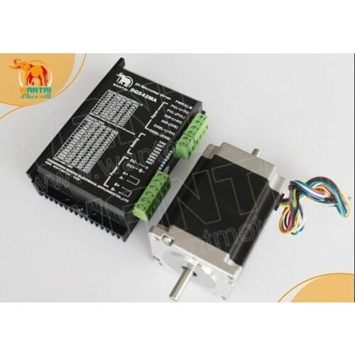 Bipolar CNC! Wantai Nema23 stepper motor dual shaft 57BYGH603B 287oz-in+Driver DQ542MA 4.2A/50V/125 Micro Milling Machine Kit