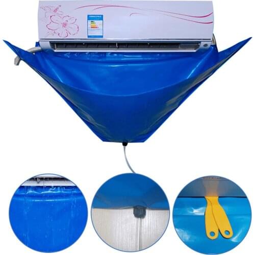 Air Conditioner Cleaning Cover With Water Pipe Waterproof Dust Wall Protection Cleaning Cover Bag For Air Conditioner Polite