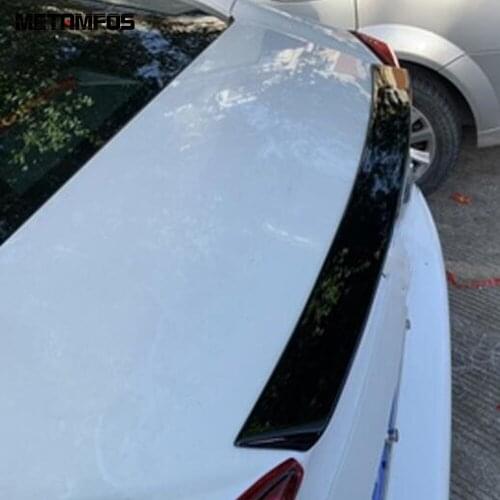 For Honda Civic Sedan 2019 2020 Carbon Fiber Tail Wing Streamer Spoiler Strip Sopiler Molding Trim Accessories Car Styling