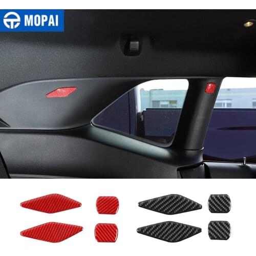 JIDIXAN Carbon Fiber Car Interior Seat Belt Buckle Decoration Cover Trim Sickers for Dodge Challenger 2015-2020 Accessories