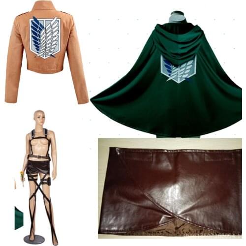 Attack On Titan Cosplay Shingeki No Kyojin Cosplay Jacket Japanese Anime Scouting Legion Brown Green Coat Women Man Adults