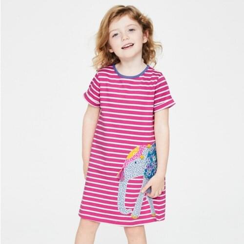 Summer childrens clothing girls dress knitted cotton short-sleeved skirt kids clothes