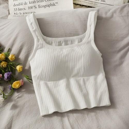 Square Neck Ribbed Tank Top Womens Wireless Sport Tanks Clothes Female Comfort Harajuku Crop Top Basic Clothing Ropa Mujer