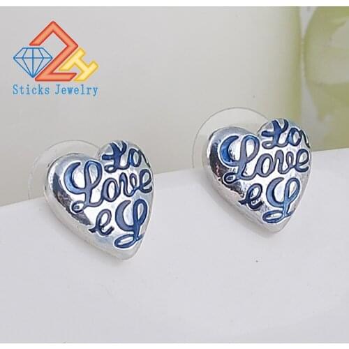 Fashion heart-shaped Creative Doll Letter fluorescent earrings hip-hop earrings for women 2018 Nightclub Bar Jewelry